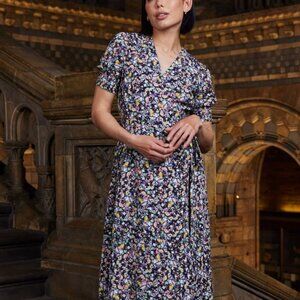 Joanie Clothing Natural History Museum Savannah Meteorite Print Wrap Dress